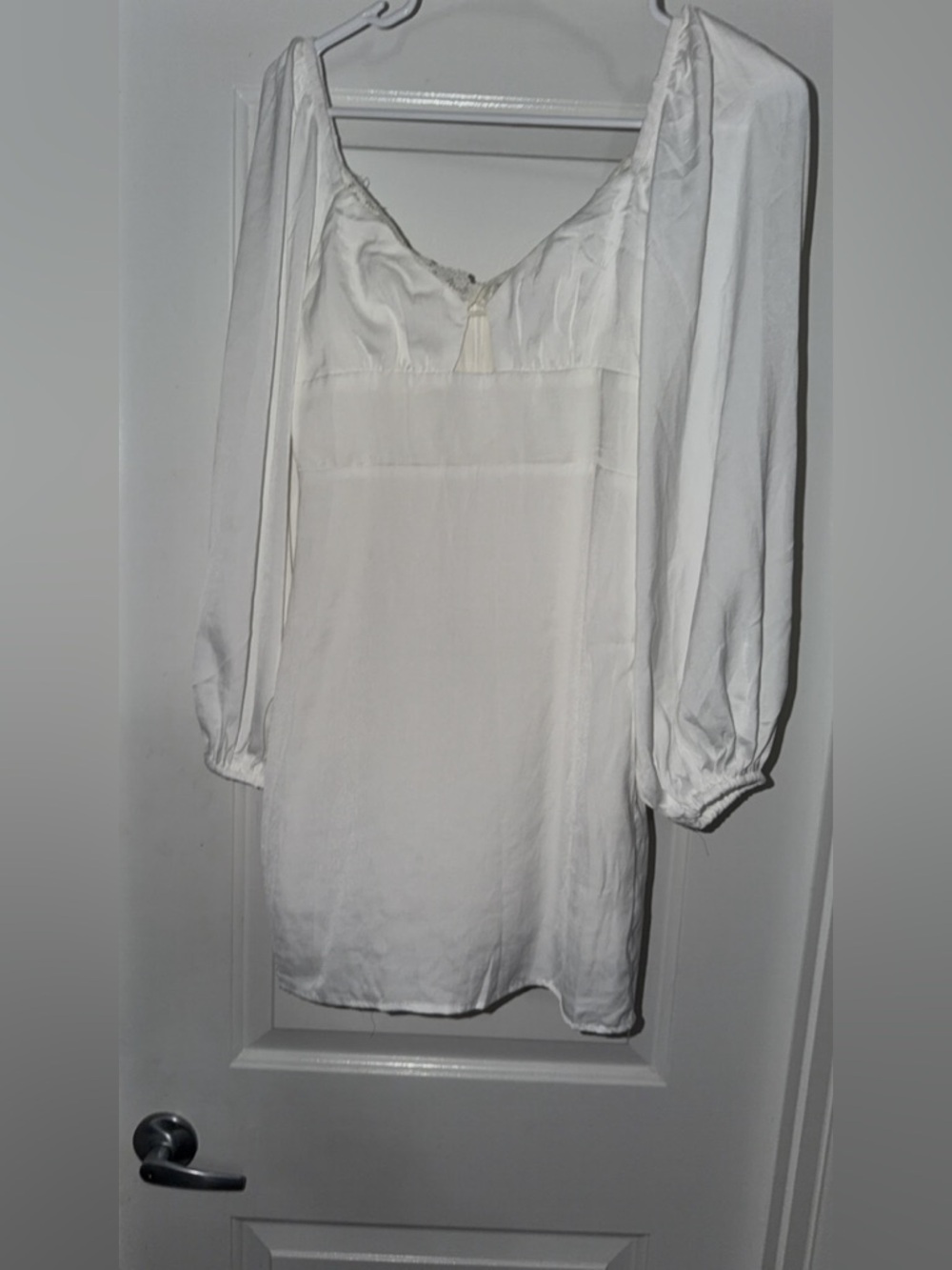 Princess Polly White Puff Sleeve Mini Dress Size 2 - Picture 4 of 4